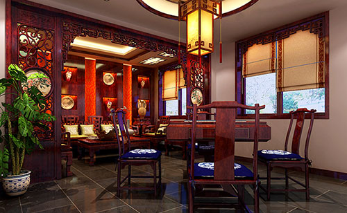 勐海古典中式风格茶楼包间设计装修效果图